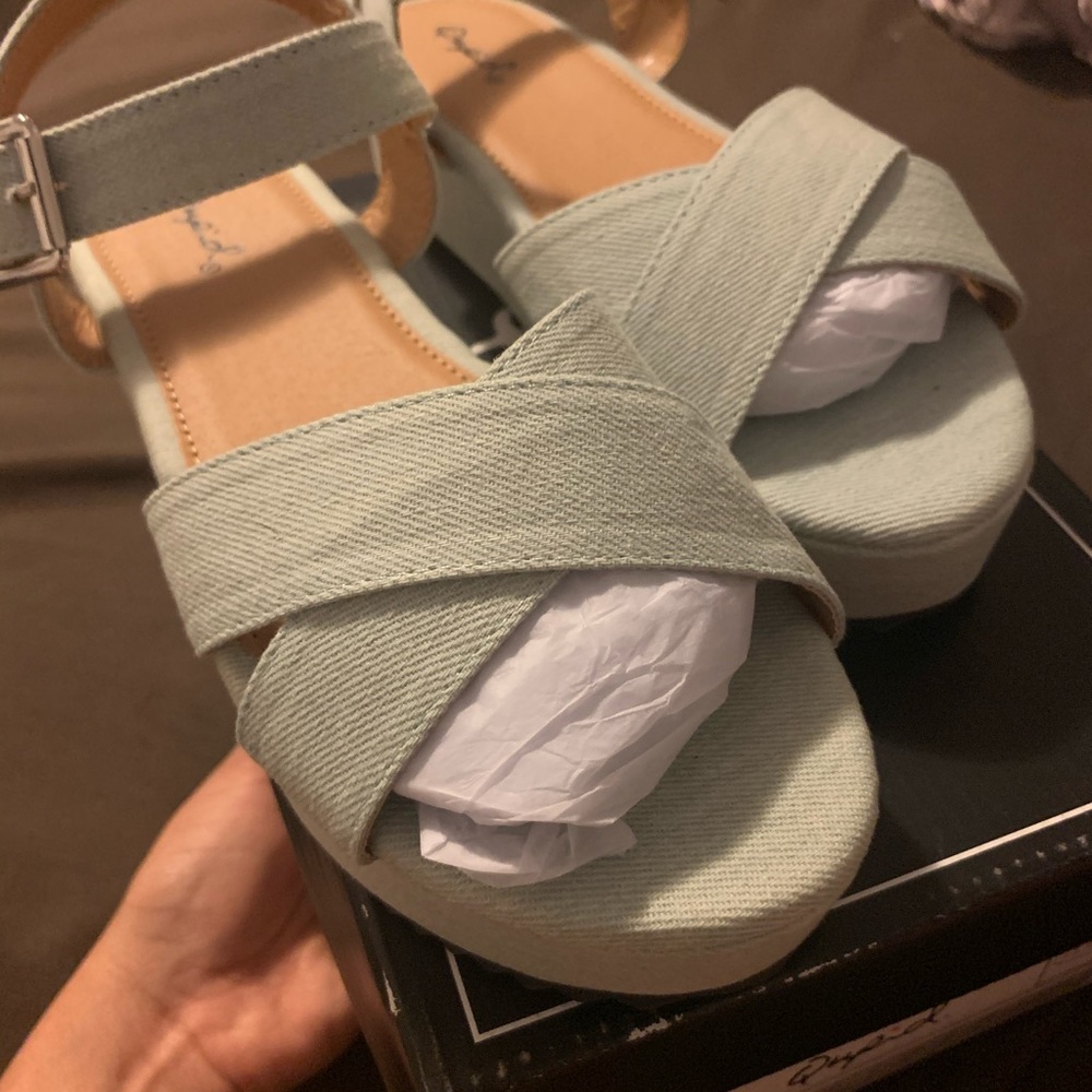 Size six platform sandals